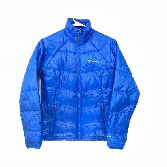 Columbia Women's XS Down Feather Jacket Omni Heat Interchange Turbodown Blue - Picture 2 of 11